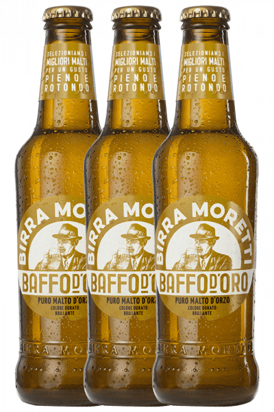 Birra Moretti Baffo d’Oro 33 cl, pack de 3 bouteilles