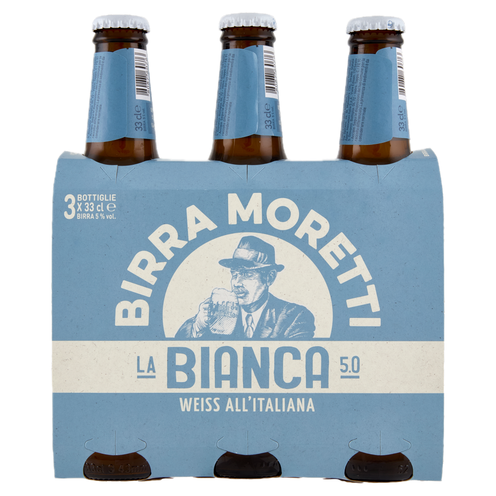 Birra Moretti La Bianca 33 cl, pack de 3 bouteilles