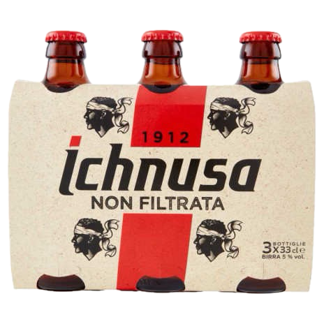 Birra Ichnusa non filtrée (non filtrata), pasck de 3 x  33 cl