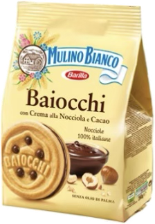 Baiocchi Biscotti con Crema alla Nocciola e Cacao 241 g.